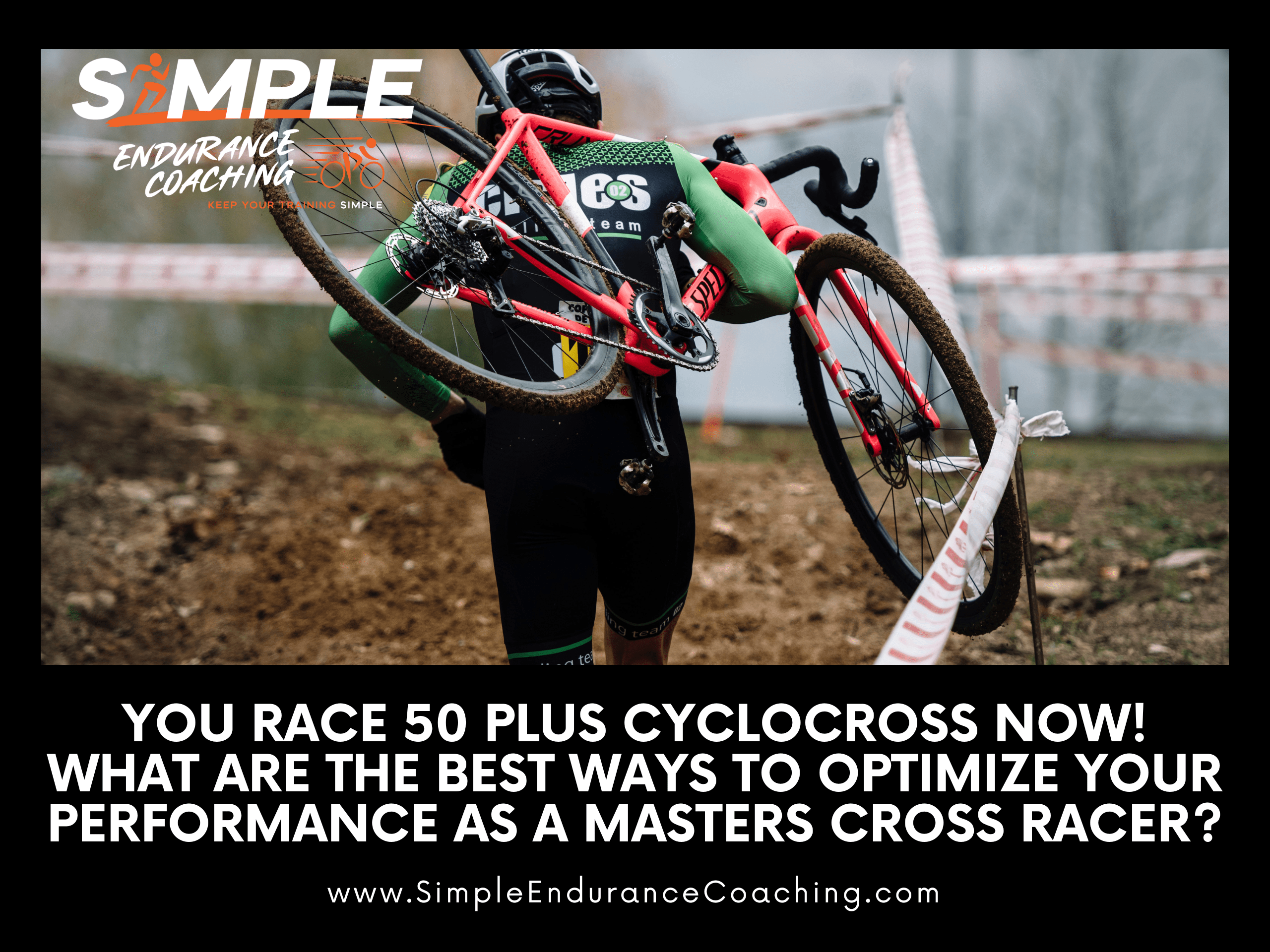 Copy of Strength Training Cyclocross training for masters cyclists over 50. Train smarter with the right workouts, build a balanced lifestyle and find ways to recover from hard rides.