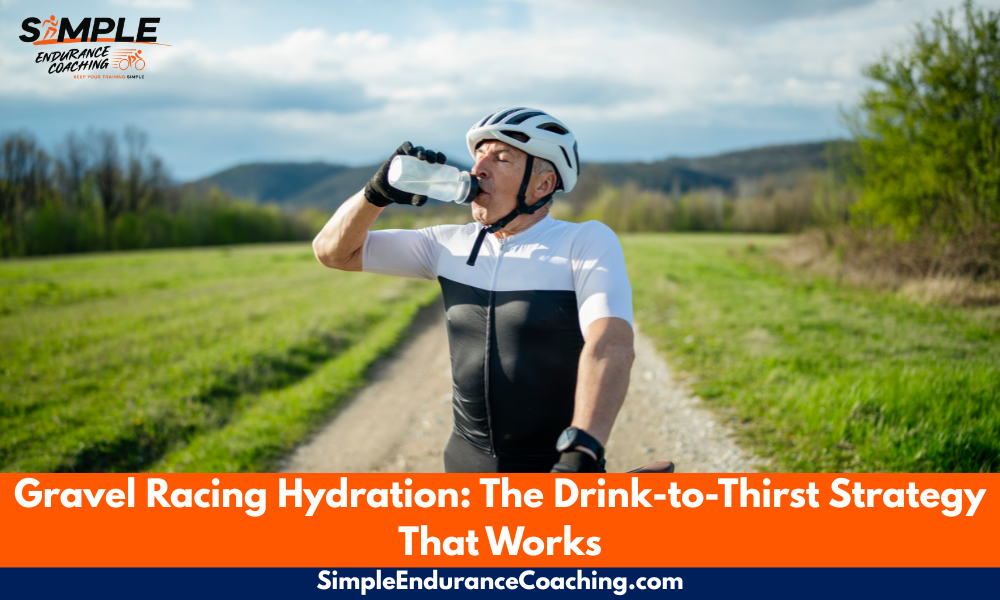 Master hydration for 6+ hour gravel events. Learn electrolyte balance, drink-to-thirst strategy, and weather adaptations for strong finishes.