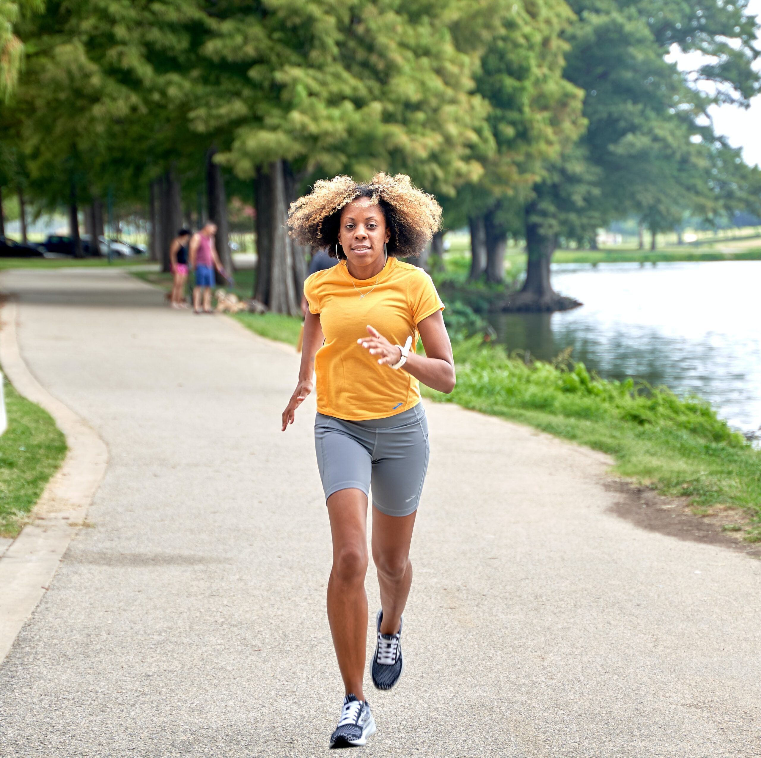 a woman running