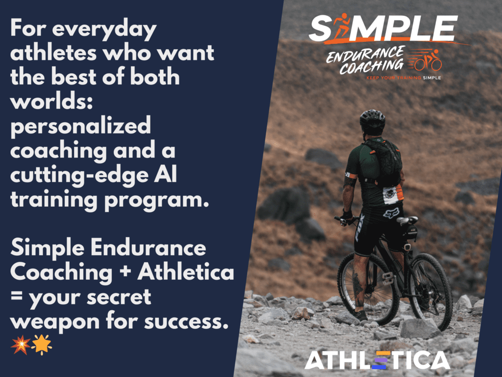 Simple Endurance Coaching has teamed up with Athletica.ai to provide a new coaching service. Athletica provides the research-based adaptive AI training program while we at Simple Endurance Coaching provide the personalized touch of a coach.